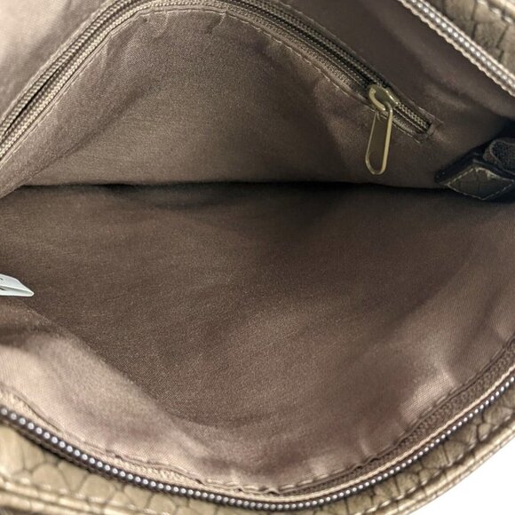 NWT Rosetti Adjustable Crossbody Shoulder Taupe Brown Snakeskin Textured Bag - Picture 6 of 11